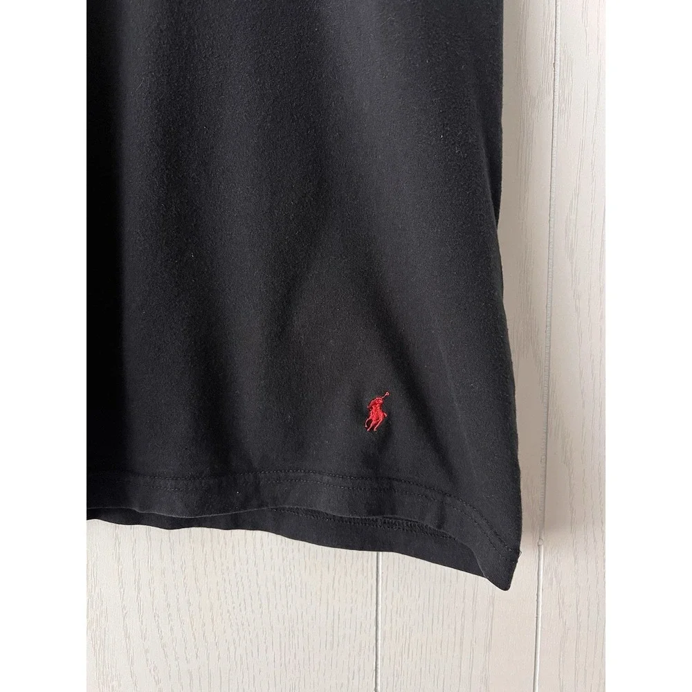 Lot Of 4 Polo Ralph Lauren T Shirts Black 100% Cotton Mens Sz Lg. Pony At Bottom